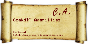 Czakó Amarillisz névjegykártya